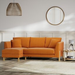 Habitat Aston Left Hand Corner Sofa - Orange - Ash Leg - thumbnail 2
