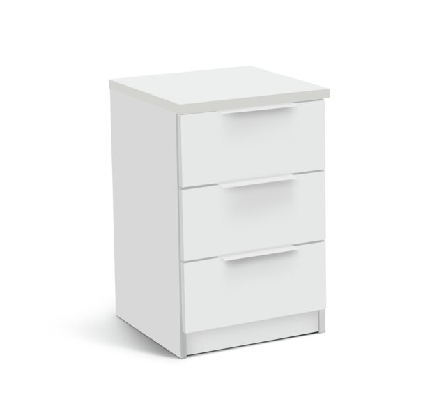 Argos Home Hallingford 3 Drawer Bedside Table - White Gloss - image 1
