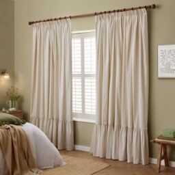 Wylder Birdie Stripe Pencil Pleat Curtains - Natural - 168x137cm - thumbnail 2