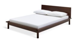 Habitat Akio Small Double Wooden Platform Bed Frame - Walnut - thumbnail 2