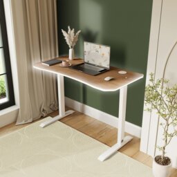 XR Living Oka RGB LED App Control 140x60cm Office Desk - White And Oak