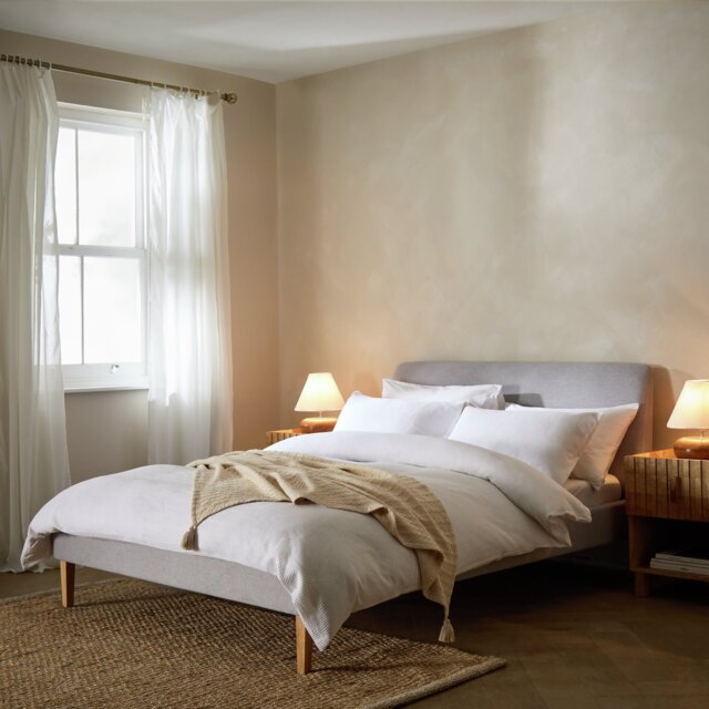 Habitat Ren Double Fabric Bed Frame - Light Grey - image 1