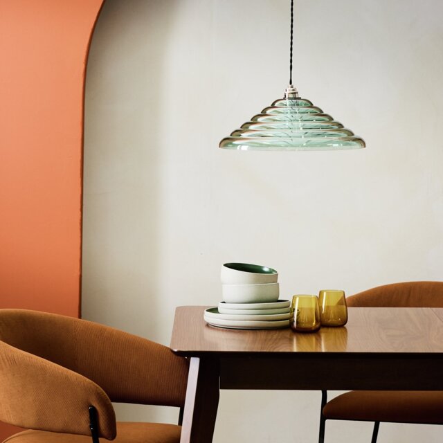 Habitat Ringo Glass Green Easy Fit Lampshade - 40cm - image 1