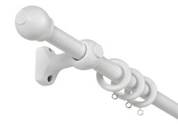Home Essentials White Wooden Fixed Curtain Pole - 120cm - thumbnail 2