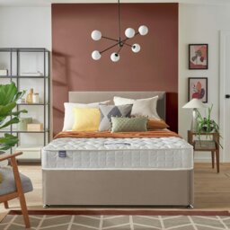 Silentnight Travis Double Comfort 2 Drawer Divan Bed & Headboard - Sandstone - thumbnail 2