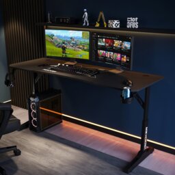 X Rocker Cougar XL Height Adjustable Gaming Desk - Black