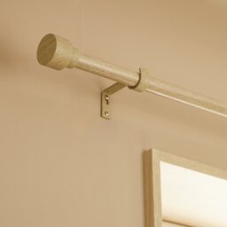Argos Home Extendable Metal Stud Light Oak Curtain Pole - 165 - 300cm - thumbnail 1
