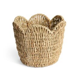 Habitat Small Scallop Rattan Planter - Natural - thumbnail 2