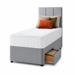 Silentnight Marlow 1000 Mirapocket Single 2 Drawer Divan Bed - Light Grey - thumbnail 2