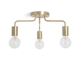 Argos Home Rayner 3 Light Flush Ceiling Light - Brass - thumbnail 2