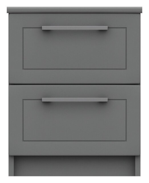 Hatfield 2 Drawer Bedside Table - Grey Gloss - image 1