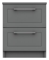 Hatfield 2 Drawer Bedside Table - Grey Gloss