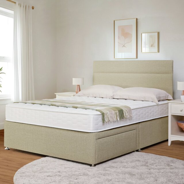 Argos Home Elmdon Double 2 Drawer Divan Bed - Natural - image 1