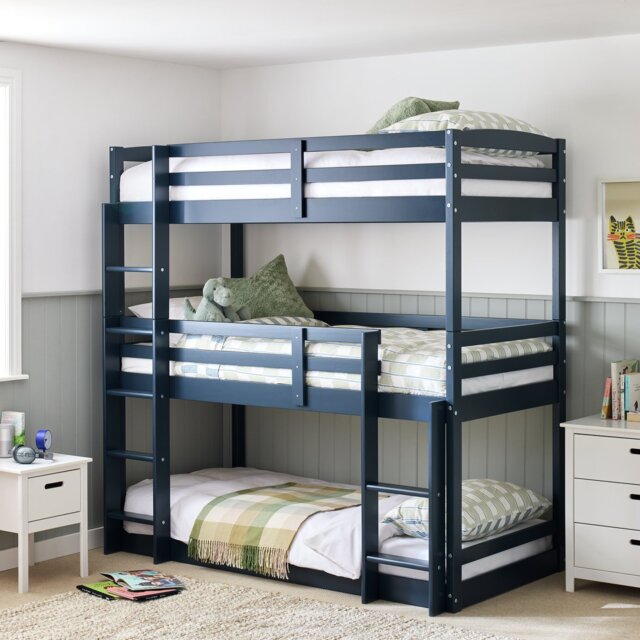 Argos Home Josie Triple Single Bunk Bed - Blue - image 1