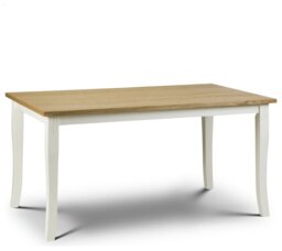 Julian Bowen Davenport 4 Seater Dining Table - Ivory & Oak - thumbnail 2