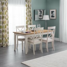 Julian Bowen Davenport 4 Seater Dining Table - Ivory & Oak
