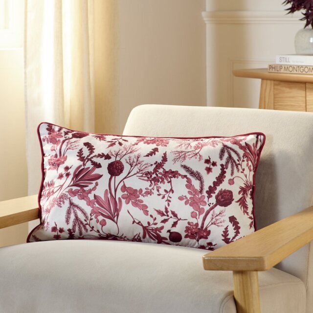 Argos Home Foilage Velvet Cushion - 50x30cm - image 1