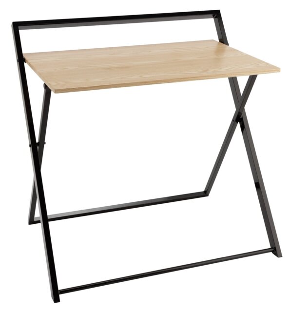 Habitat Compact Folding Office Desk - Black & Oak - image 1