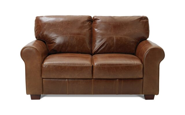 Argos Home Salisbury Leather 2 Seater Sofa - Tan - image 1