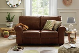 Argos Home Salisbury Leather 2 Seater Sofa - Tan - thumbnail 2