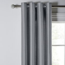 Habitat Faux Silk Eyelet Curtains - Dove Grey - 168x183cm