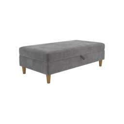 Dorel Hartford Chenille Storage Ottoman - Grey - thumbnail 2