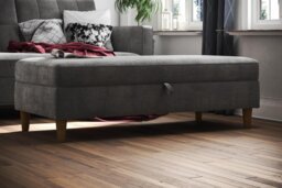 Dorel Hartford Chenille Storage Ottoman - Grey - thumbnail 1
