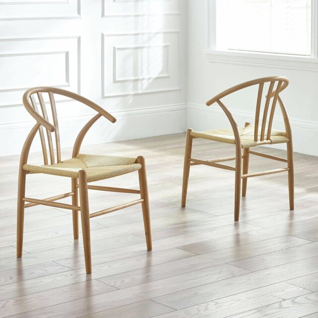 Julian Bowen Symi Pair of Dining Chairs - Natural Wood - image 1