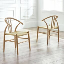 Julian Bowen Symi Pair of Dining Chairs - Natural Wood - thumbnail 1