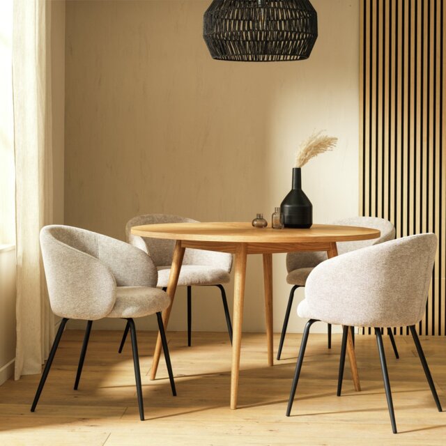 Habitat Kenha Oak Dining Table & 4 Natural Chairs - image 1