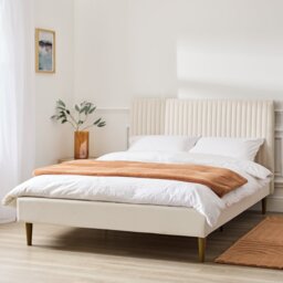 Argos Home Ada Velvet Bed Frame - Natural - thumbnail 1