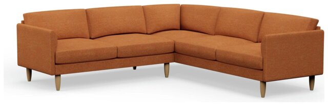 Hutch Fabric Curve Arm 7 Seater Corner Sofa - Rust - image 1