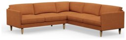 Hutch Fabric Curve Arm 7 Seater Corner Sofa - Rust - thumbnail 1