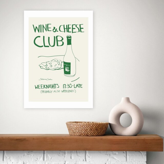 East End Prints Wine Cheese Art Print - A3 - image 1