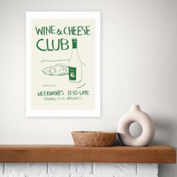 East End Prints Wine Cheese Art Print - A3 - thumbnail 1