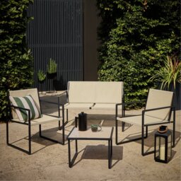 Argos Home Showhome 4 Seater Garden Sofa Set - Black - thumbnail 1