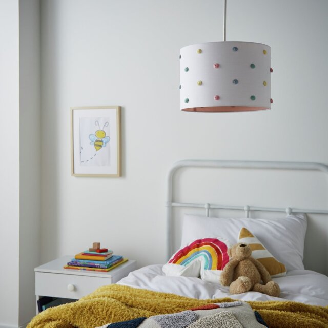 Glow Kids Pom Pom Easy Fit Lampshade - 30cm - image 1