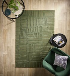 Origin Pathway Green Short Pile Rug - 160x230cm
