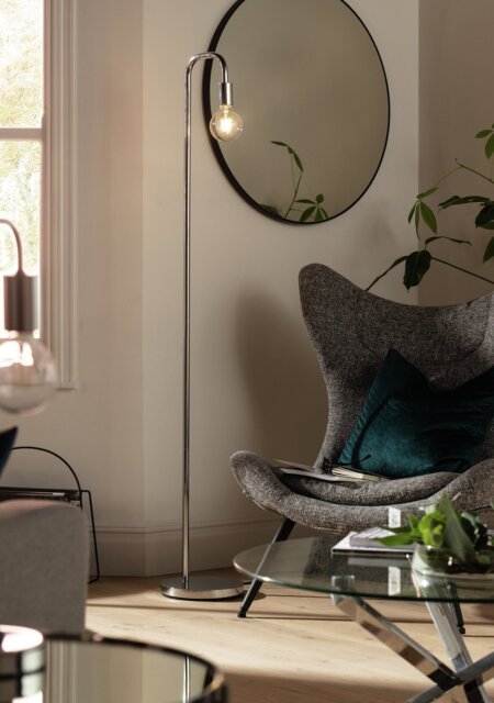 Argos Home Rayner Floor Lamp - Chrome - image 1