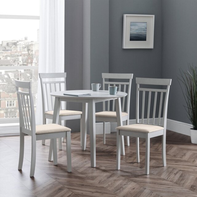 Julian Bowen Coast Grey Dining Table & 4 Grey Chairs - image 1