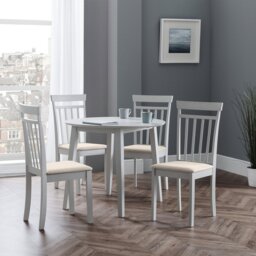 Julian Bowen Coast Grey Dining Table & 4 Grey Chairs - thumbnail 1