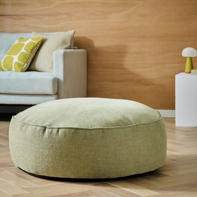 Kaikoo Theo Fabric Pouffe - Green - image 1
