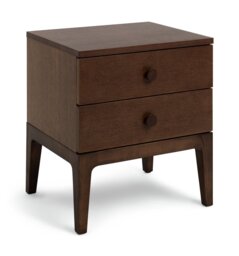 Habitat Loxley 2 Drawer Bedside Table - Walnut - thumbnail 1