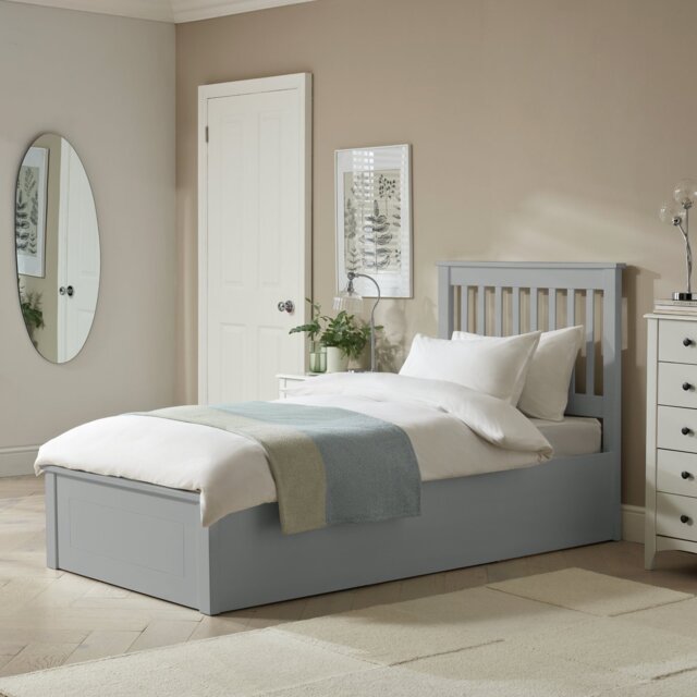 Argos Home Aspley Single Wooden End Lift Ottoman Bed - Grey - image 1