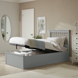 Argos Home Aspley Single Wooden End Lift Ottoman Bed - Grey - thumbnail 2