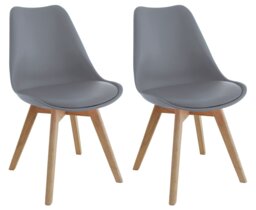 Habitat Jerry Pair of Dining Chair - Grey - thumbnail 1