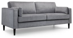 Julian Bowen Hayward Fabric 3 Seater Sofa - Grey - thumbnail 1