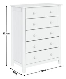 Argos Home Scandinavia 5 Drawer Chest - White - thumbnail 2