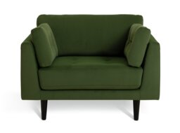 Habitat Kleo Fabric Cuddle Chair - Forest Green - thumbnail 1