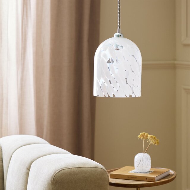 Argos Home White Confetti Glass Easy Fit Lampshade - 18cm - image 1